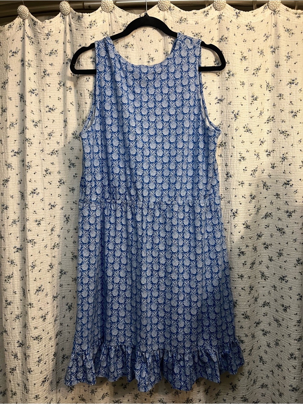 Tommy Bahama Blue and White Sleeveless Printed Midi Dress - Picture 2 of 6